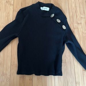 Crop ribbed stretchy top with side button detail